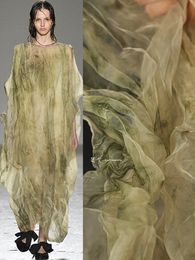 Dye de cravate verte colorant haute densité pressée de pli irrégulier de fil vintage cardigan culottes de vêtements de vêtements