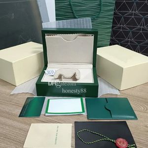 Boîte verte Boîte de luxe Boîtes de montre masculin pour hommes originaux Étui de montre intérieure et externe