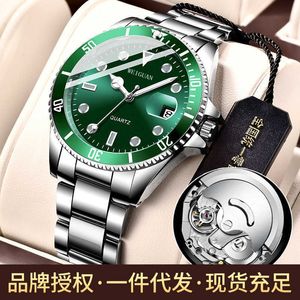 Green Water Ghost Watch Heren automatisch mechanisch horloge Lichtgevende kalender Waterdicht schudden