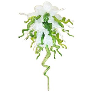 Groene witte geblazen glazen hanglamp