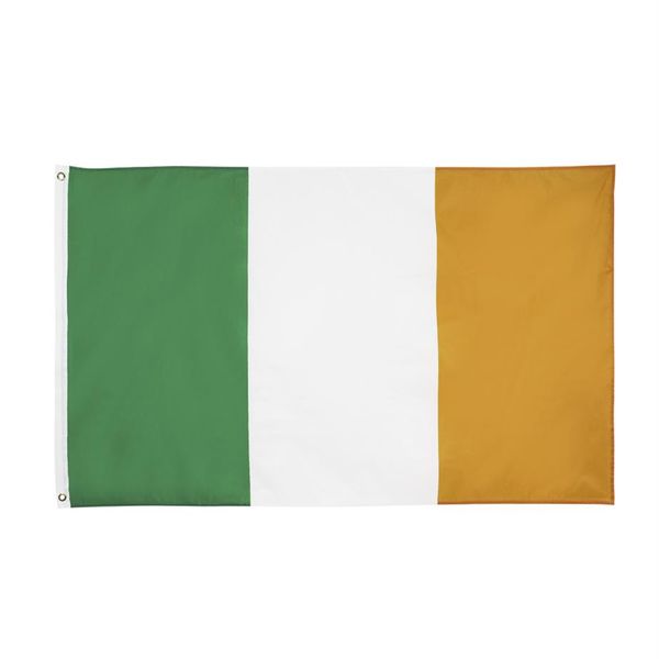 Verde Blanco Naranja IRE IR IRISH Irlanda Bandera para decoración Directo de fábrica 100% Poliéster 90x150cm288u