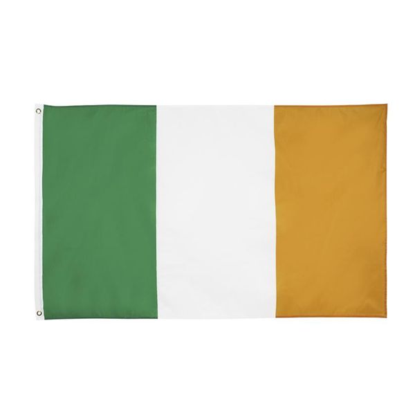 Verde Blanco Naranja IRE IR IRLANDA Bandera de Irlanda para decoración Fábrica directa 100% Poliéster 90x150cm3202