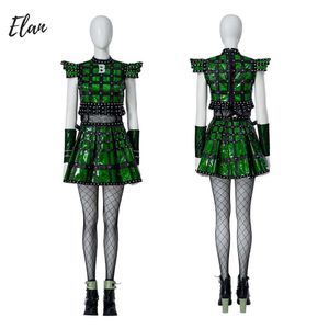 Groene Vrouw Anne Boleyn Cosplay Kostuum Zes Koningin Kostuums Top Rok Schoenen Halloween Parth Comic Con Fancy Dresscosplay