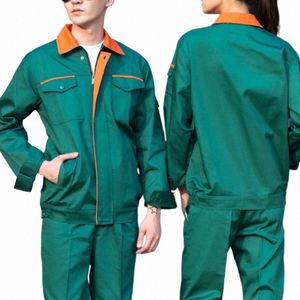 Groene Werkkleding Heren Dames Werkende overall Monteur Autoreparatie Fabriek Werkplaats Uniformen Arbeid Postkantoor Werkkleding S-4xl I4Xm#