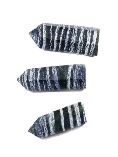 Green Zebra Stone Six Size Singointed Energy Pillar Art Ornements Capacité Quartz Tour Mineraire Healing Wands Reiki Natural CR2247813