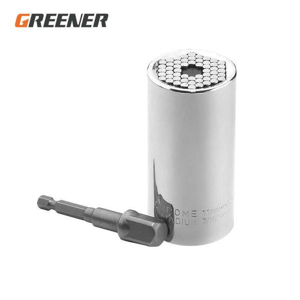 Greener Universal Hardware Torque Wrench Head Socket Sleeve en 7-19mm llave inglesa Magic Grip Portable Multi Hand Tools