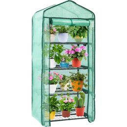 Groudhouse Small Plastic Plant Green House 4tier Rack Stand Portable Green Houses avec couvercle en PE durable pour semis Home 240415