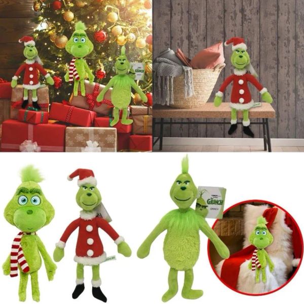 Jouet en peluche monstre vert, décorations de noël, jouets monstres en fourrure verte pour cadeaux de vacances, vente en gros, 926