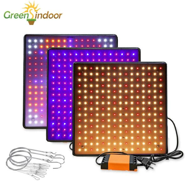 Greensindoor Luz de cultivo de espectro completo 1000W Panel de cultivo Led RedBlue 225 Leds lámpara Phyto interior para flores Phytolamp 240111