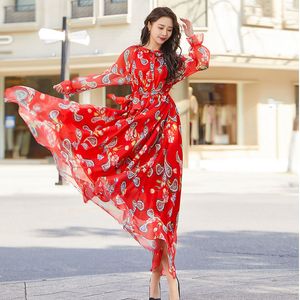 GreenSummer printemps Designer robe australienne imprimé floral robe chemise midi à manches courtes