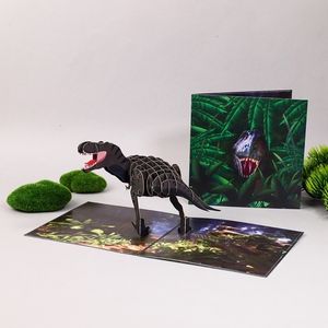 Cartes de vœux 1 jeu de cartes de vœux pop-up dinosaure 3D pour cartes postales de joyeux anniversaire avec enveloppe cadeau de Noël pour enfants fait à la main 230714