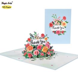 Cartes de voeux 10 Pack Carte de remerciement pour les affaires Thanksgiving Day 3D Pop Up Pères Mères 231011