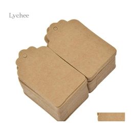 Cartes De Voeux 100 Pcs Carré Étiquette Vierge Étiquette De Carte De Papier Accrocher Pour Livre Note Signet Produits Laitiers Bricolage À La Main Décoration Drop Delivery Hom Ottqh