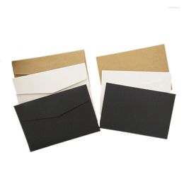 Wenskaarten 10 stks/20 stks kraft papieren kaart met envelop letter set feest bruiloft uitnodiging diy witte zwarte ansichtkaart