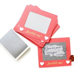 Cartes de voeux 10pcs gratter cadeau d'anniversaire coupons d'amour anniversaire bricolage pour elle billets de la Saint-Valentin jeu de notes 231027