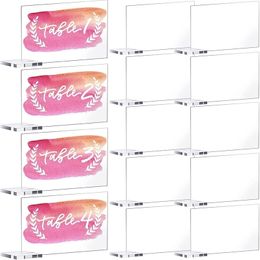 Cartes de voeux 20/30 / 50PCS Clear Acrylique Feuille vierge 5x9cm DIY Square Numéro de table Signe Place Nom de l'invité de mariage Banquet 220930