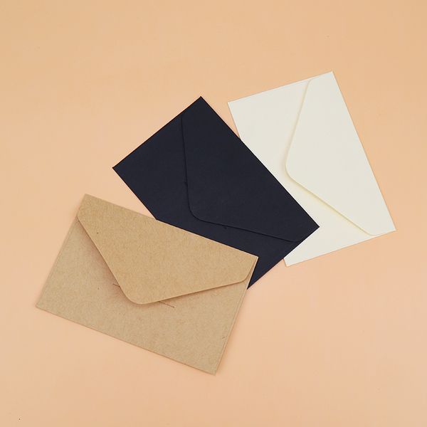 Grußkarten 204080 Stück, klassische weiße schwarze Kraftpapier-Blank-Mini-Papierumschläge mit Fenster, Hochzeitseinladung, Geschenk-Versandtaschen 221128