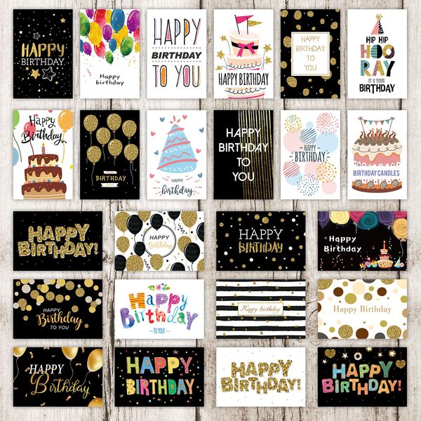 Cartes de vœux 24 pièces cartes de vœux écologiques uniques cartes d'anniversaire grandes cartes de joyeux anniversaire ensemble pour adultes et enfants écriture bénédiction 10x15 230615