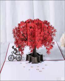 Cartes de voeux 3d anniversaire cardpop up carte rouge Maple Gifts fait à la main couple en pensant à votre fête de mariage Love Valentines Day G1306830