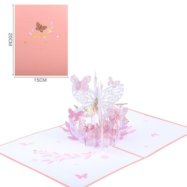 Cartes de voeux 3D PopUp Papillon Fleur Carte pour Anniversaire Saint Valentin Fête Des Mères Anniversaire Toutes Occasions Cadeau 2023 230411