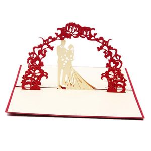 Cartes de vœux 3D Up Carte d'anniversaire Carte postale Cadeau Mariage Amour Mémorial Marry