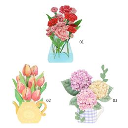 Wenskaarten 3D -Up -kaart met envelop voor kerst Valentine verjaardag jubileum bruiloft Mother's Day cadeau