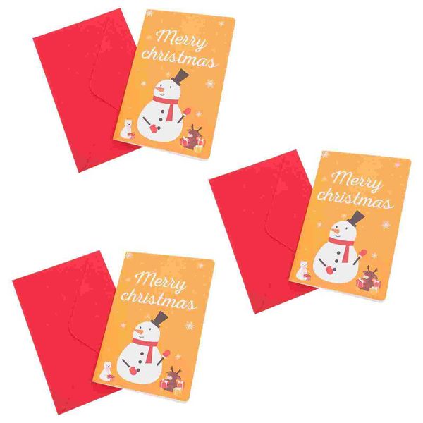Cartes de voeux 3pcs délicate carte de voeux sculptée chic main faisant bénédiction 3D cadeau de Noël