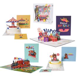 Cartes de vœux 5 paquets, cadeaux d'anniversaire, modèles mixtes, Pop Up en vrac pour maman, enfants, papa, 230411