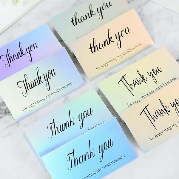 Cartes de voeux 50pcs 5cm 9cm Merci Laser pour soutenir ma petite entreprise Appréciation Shopping Merci