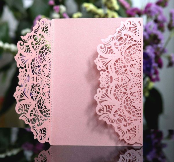 Cartes De Voeux 50pcs Papillon Fleur Carte D'invitation Enveloppes Carte De Mariage Personnalisée Pour Mariage Anniversaire Baptême Fête Fournitures Faveurs 230317