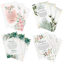 Cartes de voeux 50pcs centres de table de cartes ornement d'événement feuilles de fleurs étiquettes de gratitude de mariage décors cartes de remerciement ne peuvent pas être personnalisés 230615