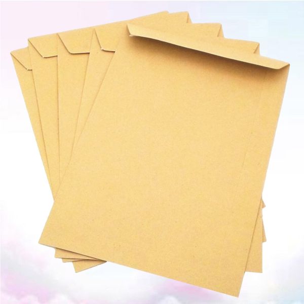 Cartes de voeux 50pcs Enveloppes en papier kraft vierges Enveloppes classiques de couleur unie pour le stockage de lettres d'affaires d'école de bureau 229x162mm 230706