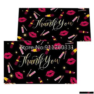 Tarjetas de felicitación 50pcs Tarjeta de agradecimiento 59cm Labios rojos creativos por apoyar mi pequeña empresa Weddingfestivaldiy Gift Decor1303137 Dro Dhktk