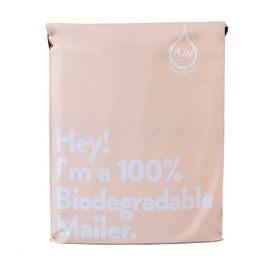 Tarjetas de felicitación 50PcsLot 100 D2W Bolsa de mensajería biodegradable Paquete de ropa Express Mailer Postal Impermeable SelfSeal Bolsa Bolsas 230706