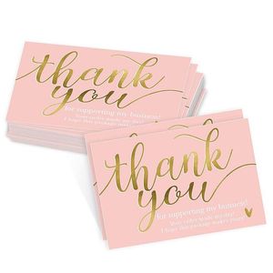 Greeting Cards 50X90Mm Pink Holiday Greeting Cards Stam Thank You Card Tag Christmas Birthday Gift Supplies Drop Delivery Home Garden Dhz9P
