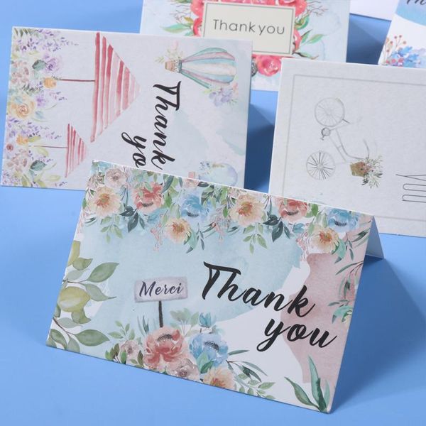 Cartes de voeux 6 Pcs Multi Style Floral Notes de remerciement pour votre entreprise de douche nuptiale de bébé de mariage - Fleur aquarelle avec enveloppes