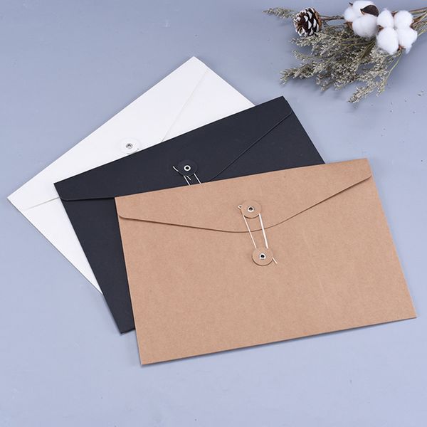 Tarjetas de felicitación A4 Sobre Regalo Bolsas de papel Camisa Ropa Papel Kraft Bolsas para documentos Kraft Negro Tarjeta de papel blanco Cajas de embalaje 20PCS 230317