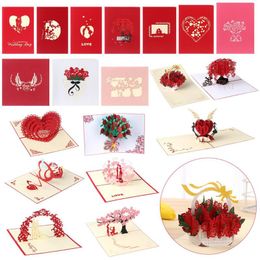 Cartes de voeux Fournitures de fête cadeau de Noël avec enveloppe Saint Valentin Merci Invitations de mariage