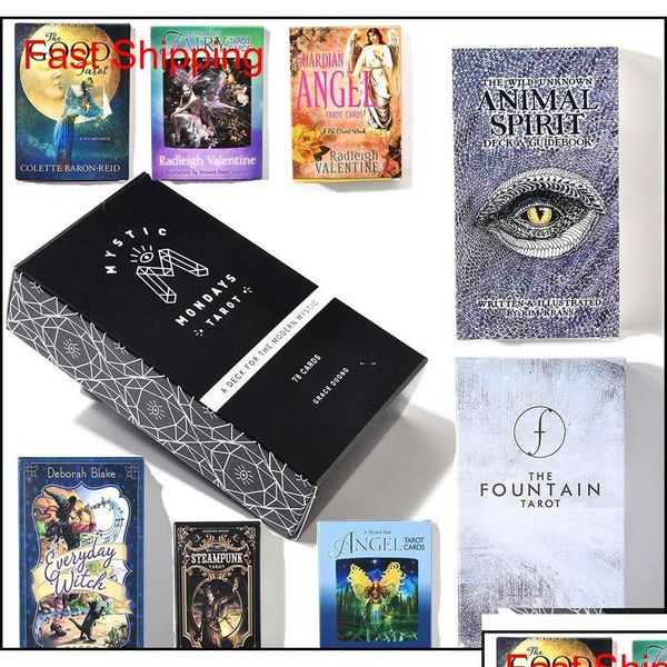 Tarjetas de felicitación Destino creativo Misterioso Tarot inglés Juego de mesa Conjunto Tarjeta de oráculo Fiesta familiar Fiesta para niños Juguetes educativos 68R Ot4Cy