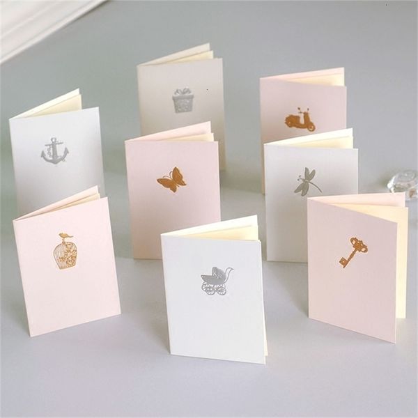 Cartes de vœux créatives GoldSilver en relief à la main Mini cadeau pour anniversaire ami de mariage en gros 230411