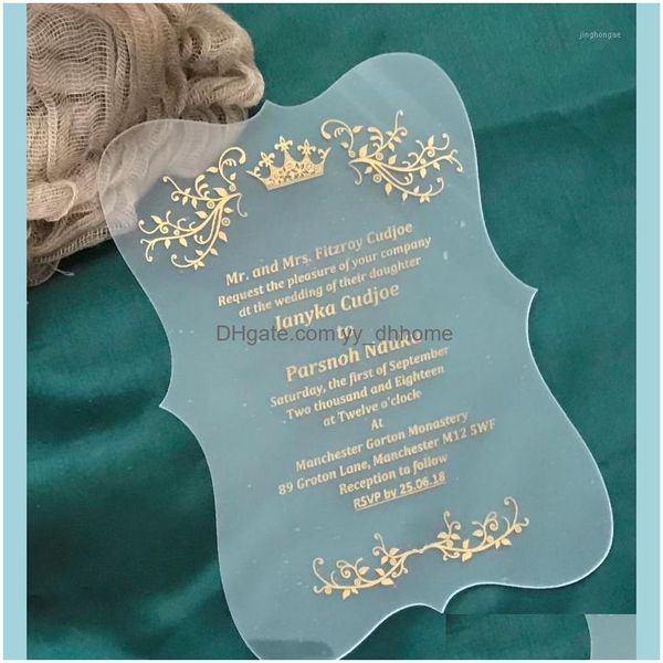 Cartes de voeux Événement Festive Party Supplies Home Gardenacrylic Invitation personnalisée, 10Pcs Invitations, Invitation d'anniversaire, Mariage acrylique