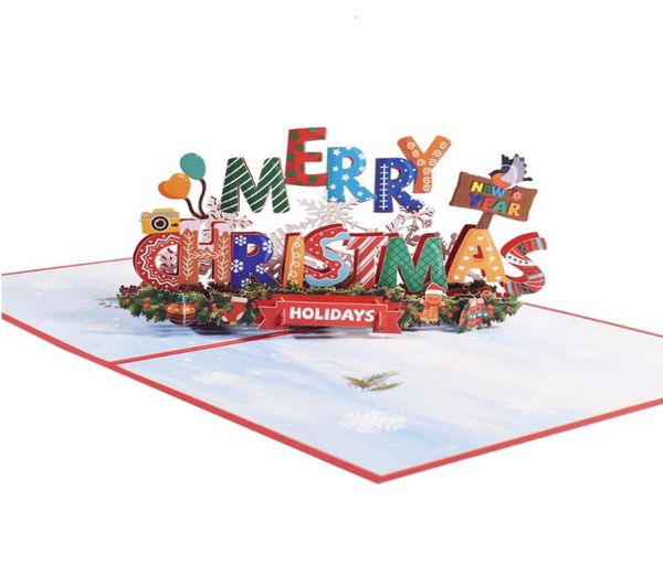 Cartes de vœux Fournitures de fête d'événement Festive Home Garden 3D Anniversaire Pop Up Carte Érable Rouge Cadeaux Faits À La Main Joyeux Noël Cards7202335