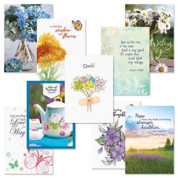 Cartes de vœux Get Well Card Value Pack Ensemble de 18 9 modèles Grandes enveloppes de 5 x 7 pouces incluses par livraison directe 2022 Sports2010 Ammfg