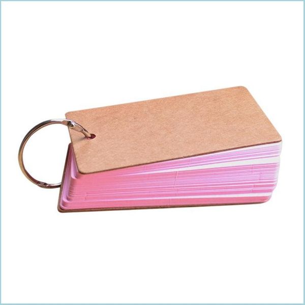 Cartes de voeux Cartes de voeux Portable Boucle Binder Notes Flash Memo Pads Diy Carte vierge Papeterie Simple Word Book Drop Delivery 2 Dhlv3