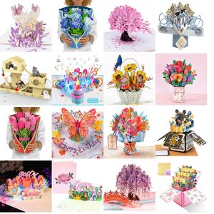 Wenskaarten Happy Mothers Day 3d Pop -up Card Spring Gardening Bloem thema cadeau voor moeder Vrouw zus Grandma stepmom Motherinlaw D AM2JT