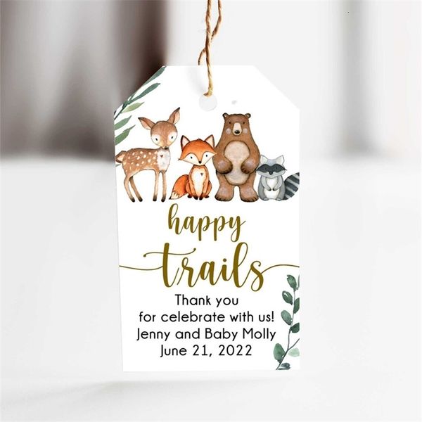 Cartes de vœux Happy Trails Tag Trail Mix Woodland Favor Tags Woodland Baby Shower Favor Tags Merci Tags 230731