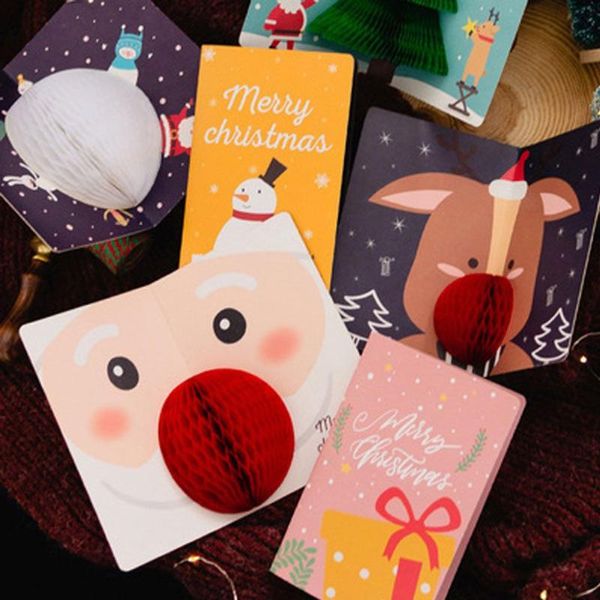 Tarjetas de felicitación Realzar la atmósfera Decorar Moda Variedad -up Tarjeta Navidad 3D