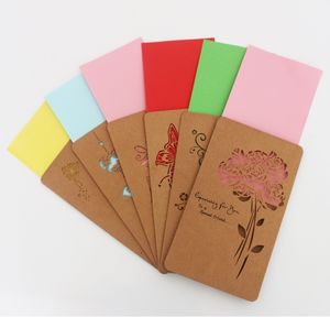 cartes de voeux carte de voeux creuse découpée au laser cartes de mariage carte d'anniversaire carte de Saint-Valentin cartes de visite avec enveloppe en papier kraft