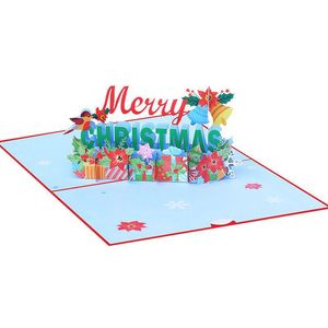 Wenskaarten Vrolijk kerstfeest Pop-upkaart Handgemaakte 3D Xmas Holiday Gifts Drop Delivery Home Garden Feestelijke feestartikelen Evenement Dh8Ki