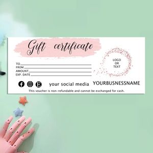 Cartes de vœux Carte-cadeau moderne AJOUTEZ VOTRE chèque-cadeau en or rose Chèque-cadeau en or rose Chèque-cadeau pour les clients 231102